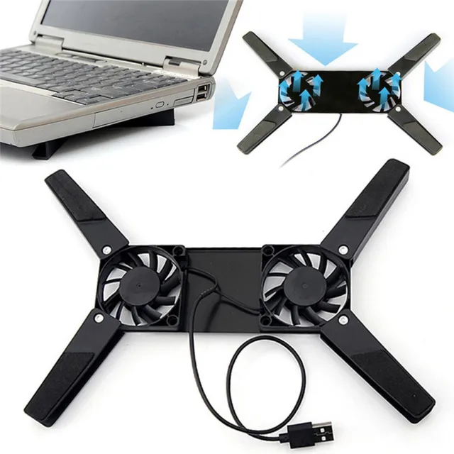 Nouveau coussin de refroidissement pour ordinateur portable refroidisseur pour ordinateur portable support de coussin de refroidissement alimenté par USB 2 ventilateurs pour ordinateur portable universel 7 15 "1 support pour ordinateur portable 1