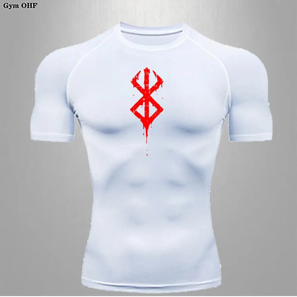 Berserk Anime Quick Dry Men's Compression T-Shirt - Summer Short Sleeve Sports Top
