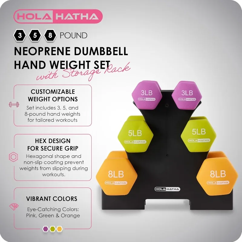Neoprene Dumbbell Set with Rack 2