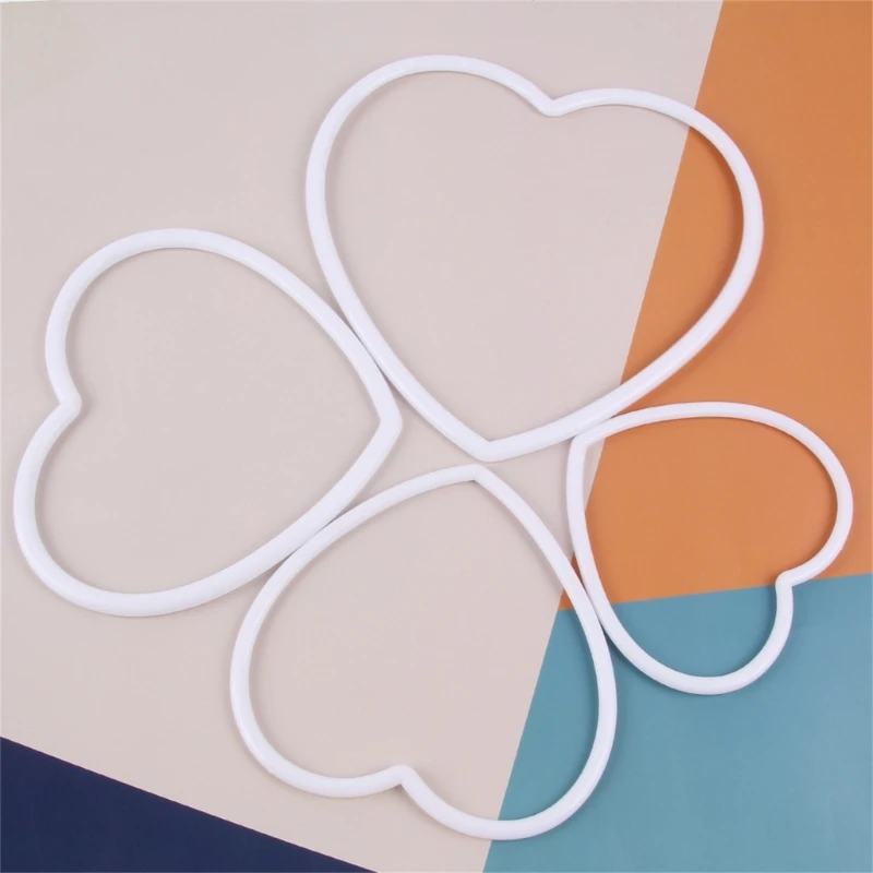 Dream Catchers Plastic Rings Dreamcatcher Heart Shaped Circle Handmade Crafts DIY Wedding Windchime Hanging Decorations Y5GB 4