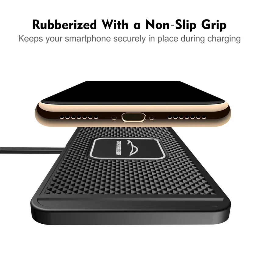 Silicone Pad Stand Wireless Charger Car For iPhone15 14 13 12 Xiaomi Samsung Huawei Mobile Phone Fast Car Wireless Charging