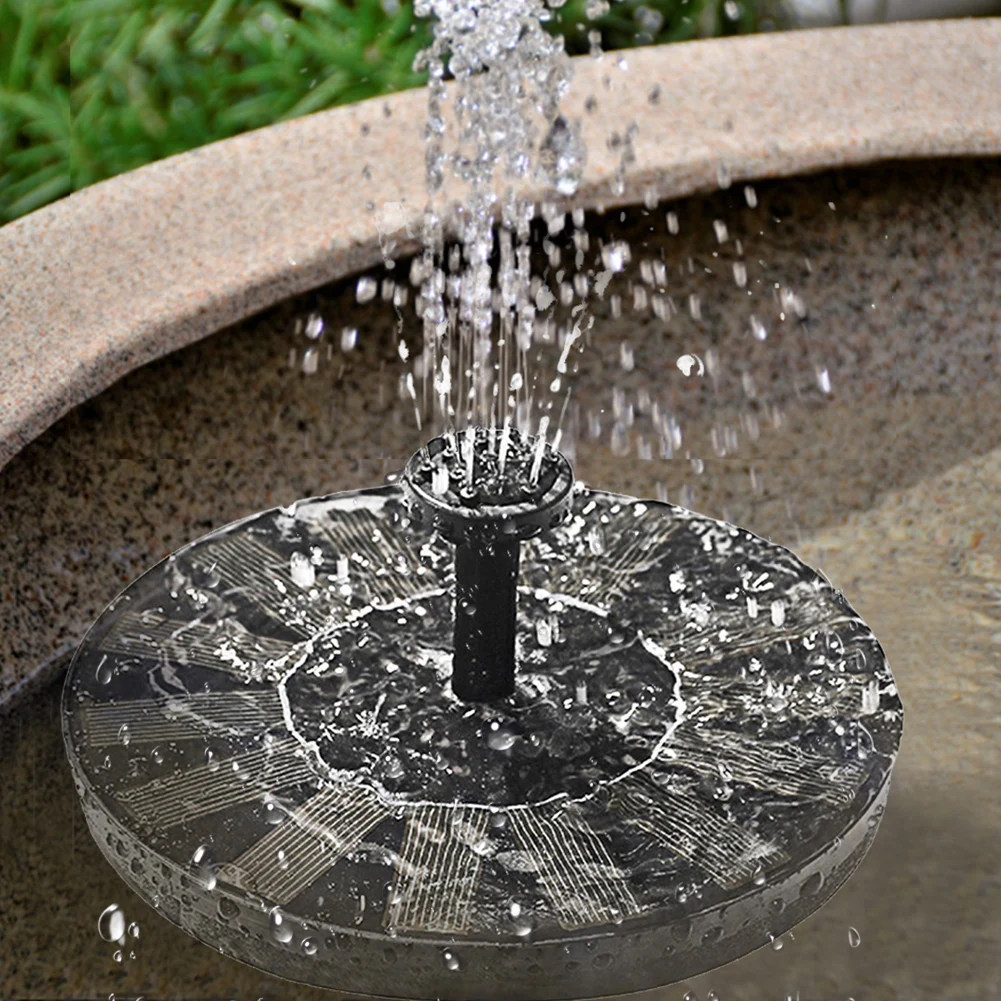 Solar Fountain Pump Garden Pool Pond Bird Bath Outdoor Water Pump 13/16cm 6 Nozzles