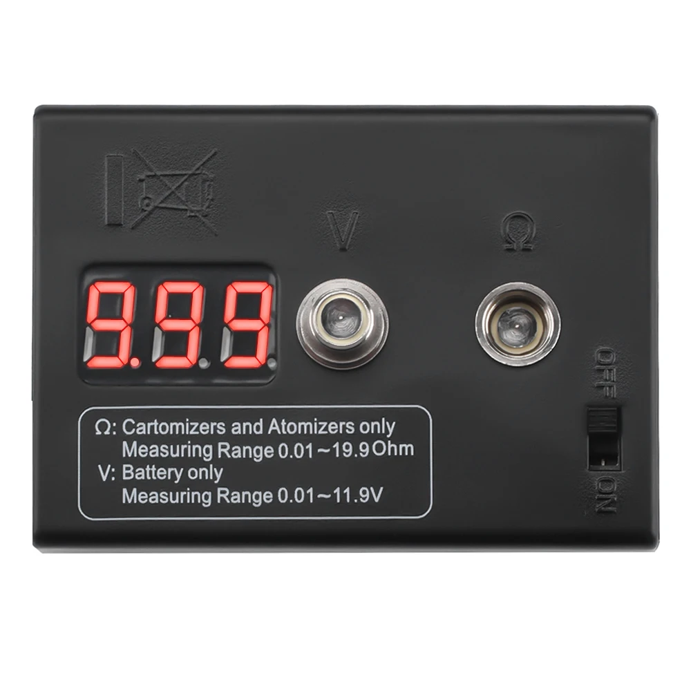 LED Digital Ohm Meter Coil Check 0.01-11.9V Voltage Measuring 0.01-19.9&Omega; High Precision Resistance Tester For EGO 510 808D M7 M8