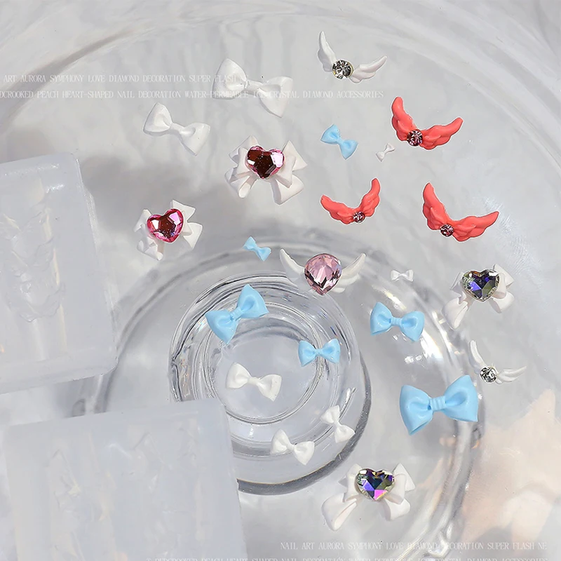 Silicone Nail Carving Mold 3D Bow Tie Mould Stamping Plate Nails Stencils DIY UV Gel Japanese Manicure Tools 5