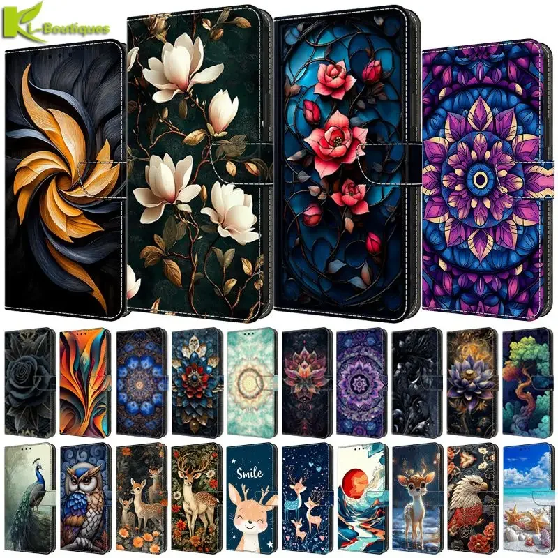 Colorful Painted Pattern Flip Phone Case - Protective Cover
