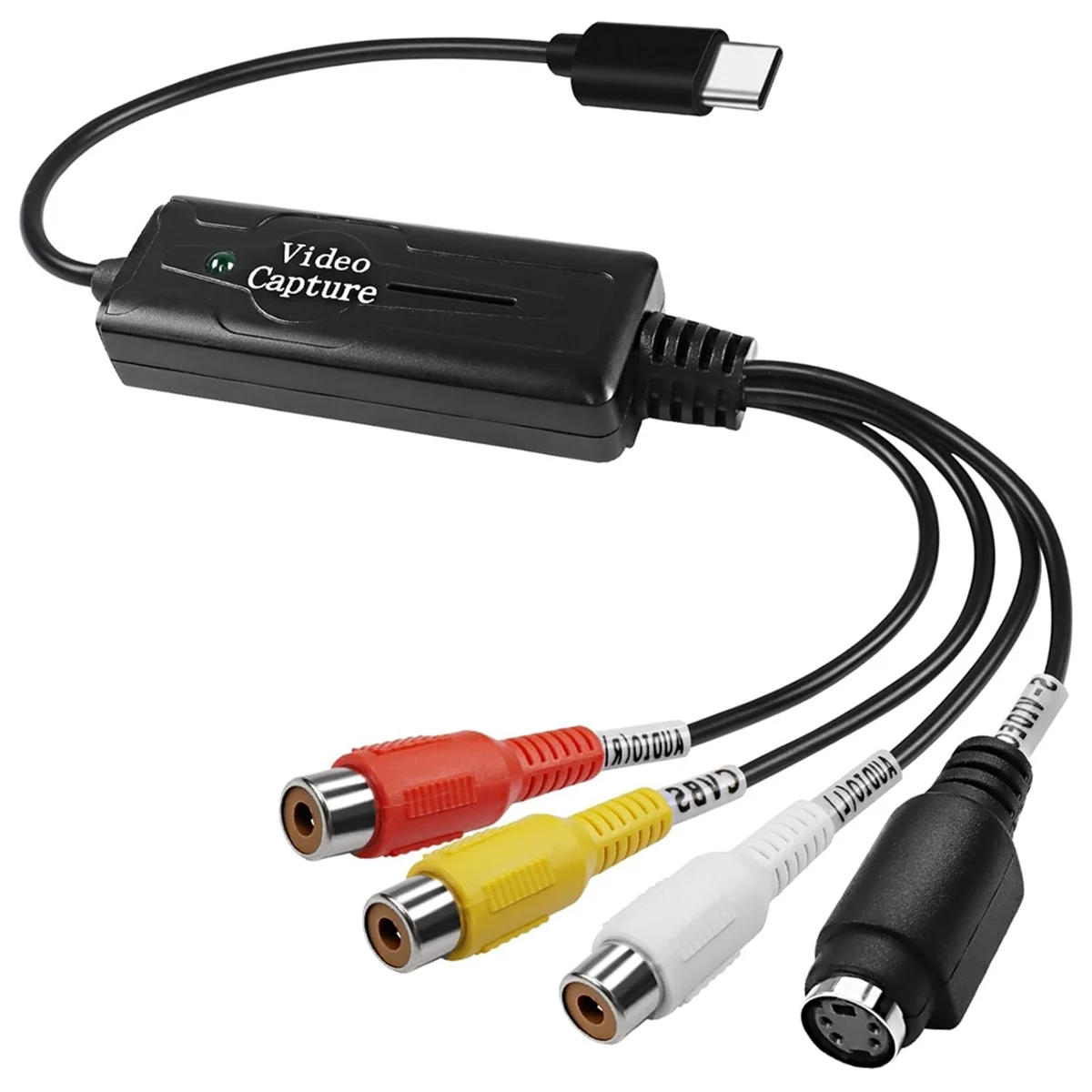 RCA AV to USB C Converter Video Capture Card 1 Channel AV NTSC PAL S Video/Composite to USB