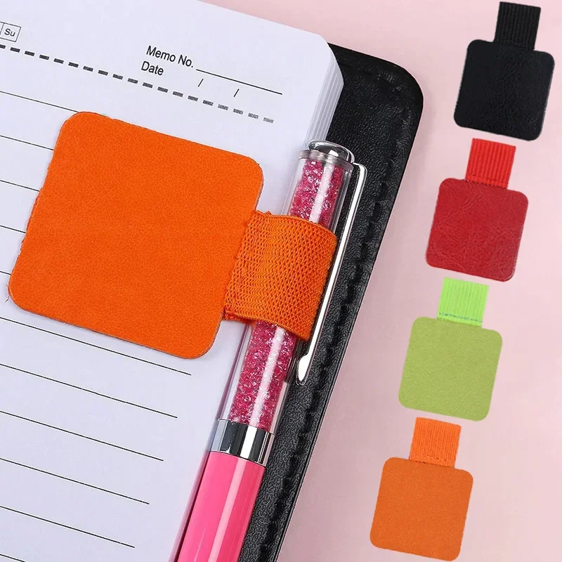 Pen Holder 1/2Pcs Self-adhesive Pen Holder Leather Pen Clip Pencil Holder Elastic Loop for Apple Notebook Journals Clipboards Porta Penne