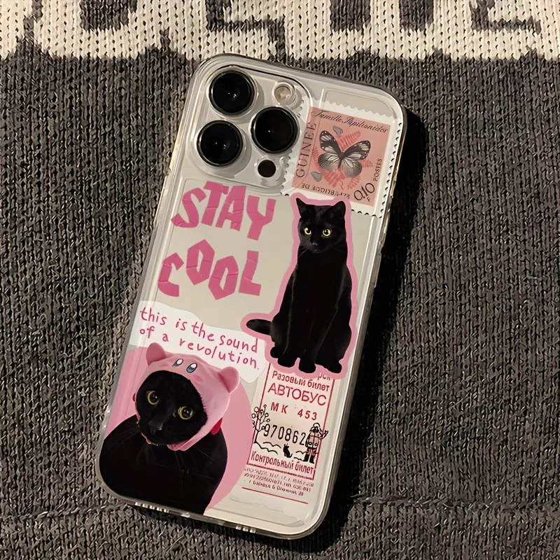 Charming Black Cat Clear TPU Phone Case