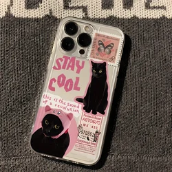 Charming Black Cat Clear TPU Phone Case - Galaxy A25 5G (GHT6128F)