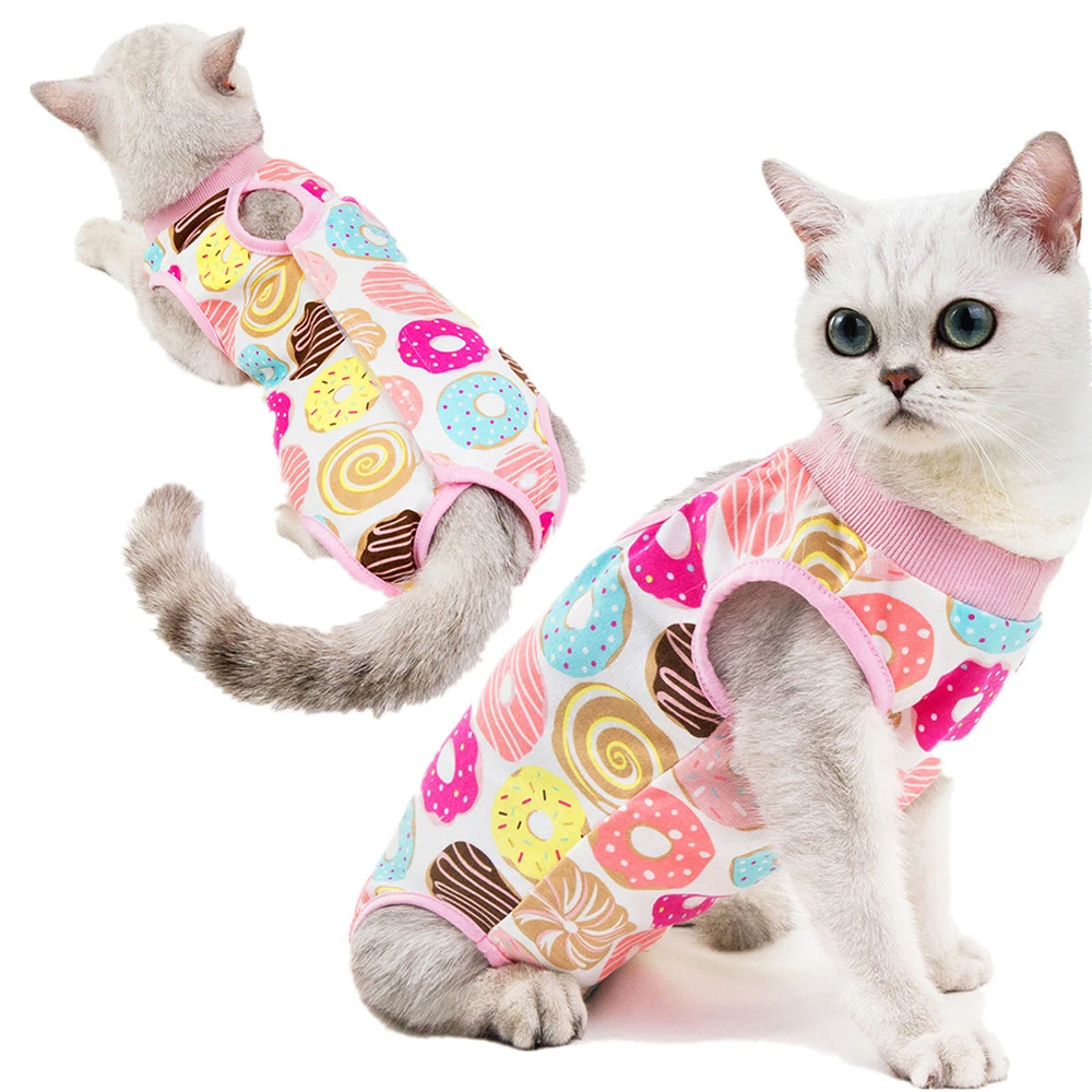 pet clothes Pet Cat Weaning Cotton Clothes for Small Dog Sterilization Jumpsuit Anti-licking Surgery Recovery Care Suit Puppy Kitten Outfits