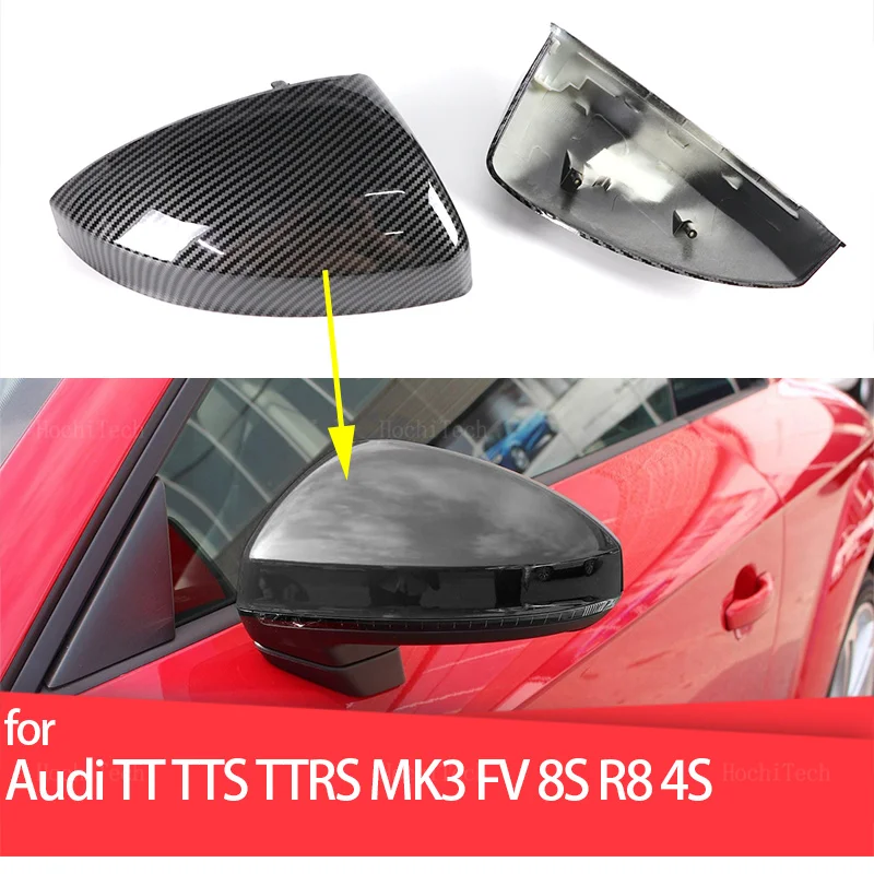 

Carbon Fiber Car Rearview Door Wing Side Mirror Cover Cap Shell Case for Audi TT TTS RS TTRS MK3 8S 15-23 R8 2016-23 Replacement