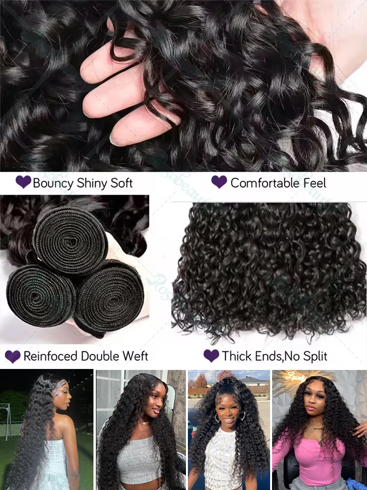 Human Hair Extensions Deep Wave Human Hair Bundles Curly Hair Brazilian Weaving 28 30 40 42 Inch Natural Human Remy Loose Deep Wave Bundles