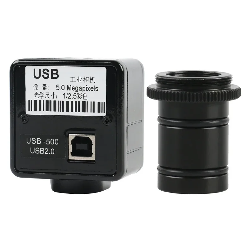 5MP USB2.0 Electronic Digital Video Microscope Camera 0.5X Eyepiece C-Mount 23.2mm Adapter 30/30.5mm Ring for Image Capture 6