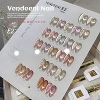 24Color Autumn Maillard Tortoise Shell Gelly Amber Cat Eye Gel Nail Polish Flash Caramel Brown Amber Gel Nail Salon use 1