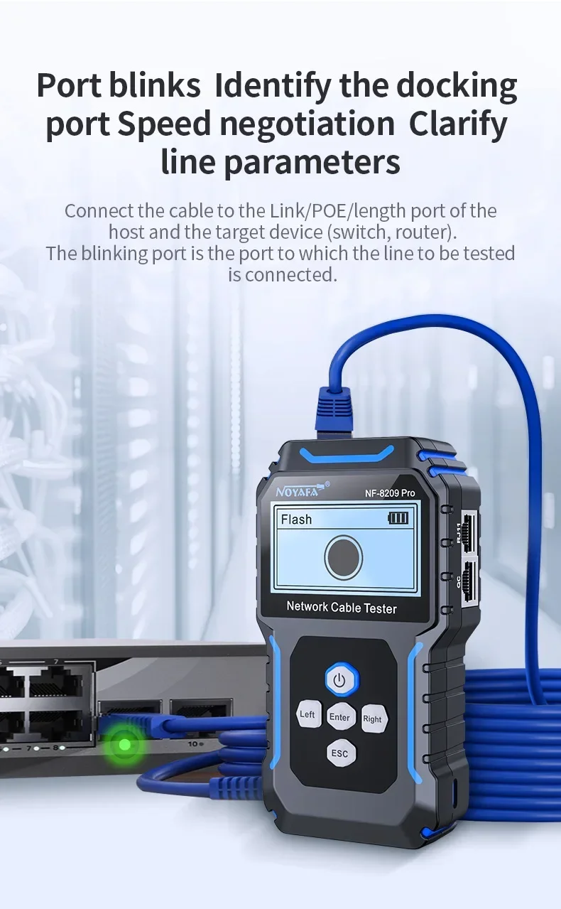NOYAFA NF-8209Pro Network cable locator length measurement PoE tester break shor