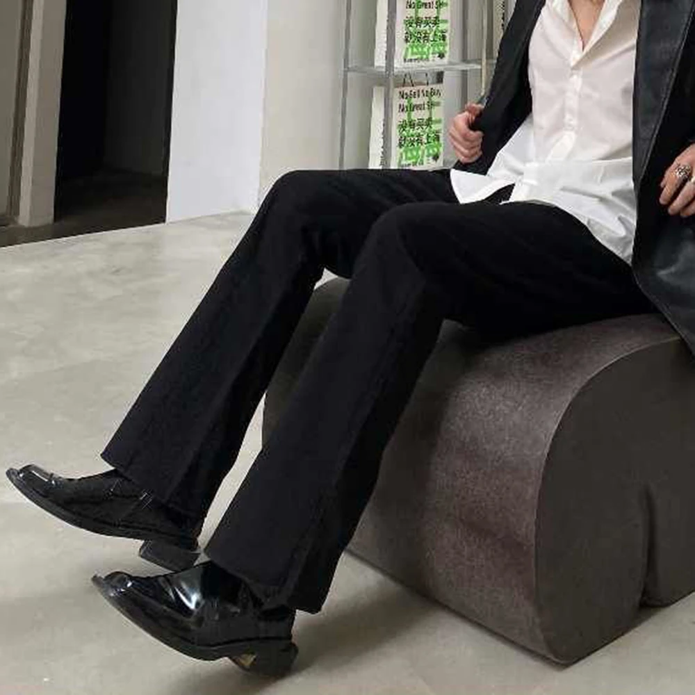 2024 European American High Street Micro-la Vibe Wind High Winter Trousers Wide-leg Casual 3D Tailoring Men's Trousers Long Pant