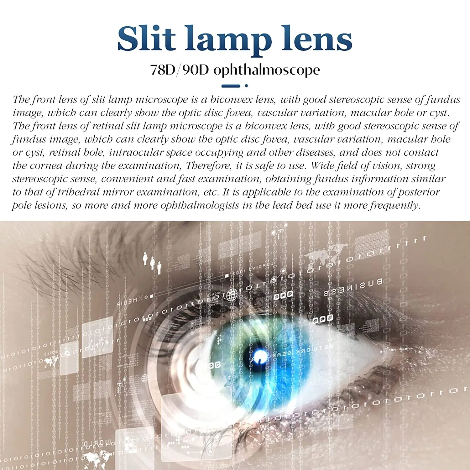 GHORTHOUD Optical Instrument Lens 78D OR 90D for Slit Lamp Examination Fundus Aspheric Retinal Lens Ophthalmic Diagnostic 2