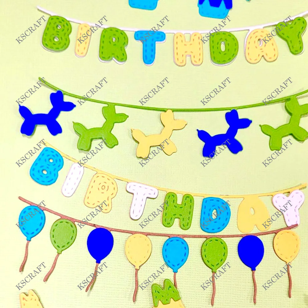 KSCRAFT Birthday Garlands Cutting Dies Stencils for DIY Scrapbooking Decorative Embossing DIY Paper Cards