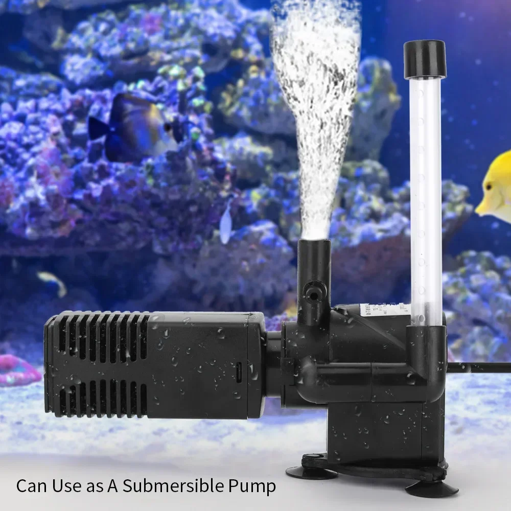 3 in 1 Oxygen Filter Aquarium Silent Aeration Pump for Fish Tank Filter Oxygen Submersible Water Purifier