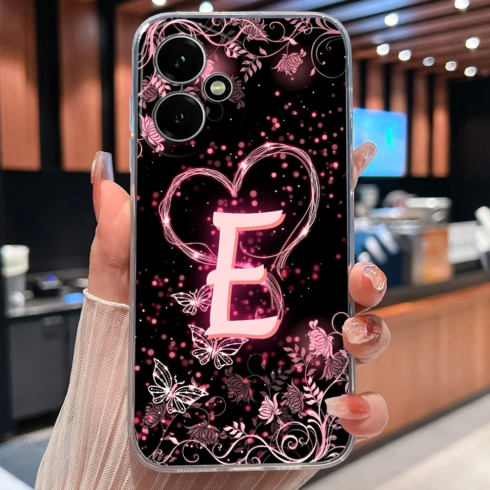 Luxury Letters Pattern Soft TPU Clear Silicone Anti-Drop Phone Case