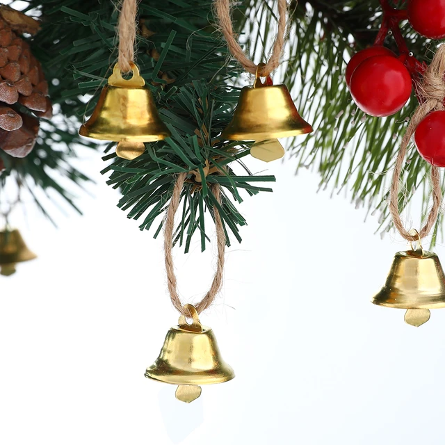 Premium Photo  Decorative christmas ornament with christmas golden bells  or jingle bells Christmas decoration