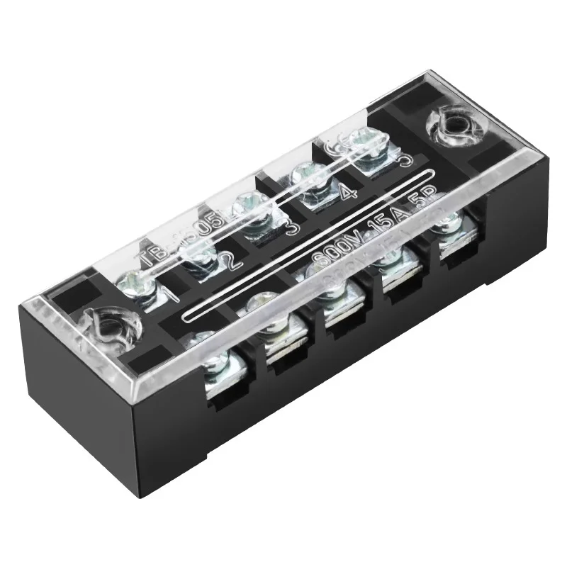 10PCS Dual Row Strip Screw Terminal Block Fixed Wiring Board wire connector TB-1503/TB-1506 15A TB-2503/TB2506 600V 15A