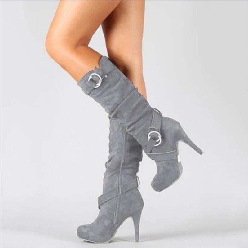 Retro Sexy Knee Over Women's Boots Autumn/Winter Long Sleeve Women's Boots High Heel Elastic