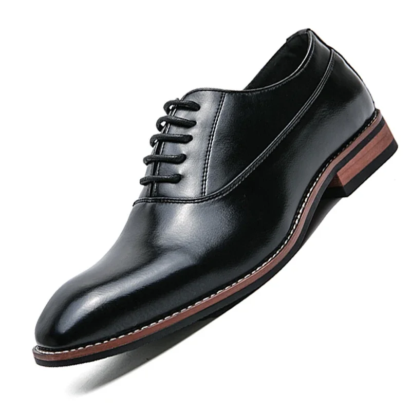 Fashion Business Dress Men Leather Shoes Classic Formal Comfortable Slip On Oxfords Size 46 leather shoes