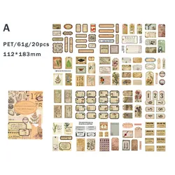 Vintage Scrapbooking Stickers - Creative DIY Journal and Collage Supplies, 20 Sheets (A)