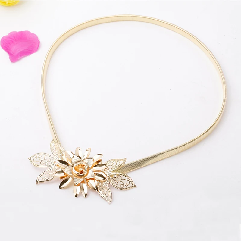 

Luxury Belt Designer Golden Flower Chain Waist Belt Cinch Corset Belt For Dress Waistband Belts For Women Cummerbunds