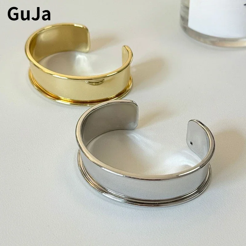 Bracelet Large Et épais En Alliage De Zinc - Style Minimaliste Et Bohème, Déclaration Forte