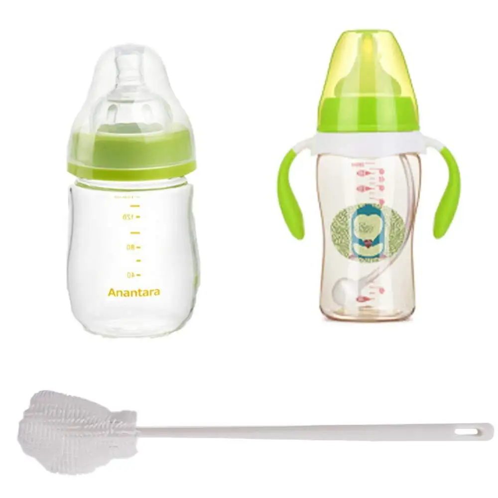 Without Blind Side Soft Head Bottle Brush Water Bottle Cleaner Silicone Bottle Cleaning Brush Soft Head Pacifier Nipple