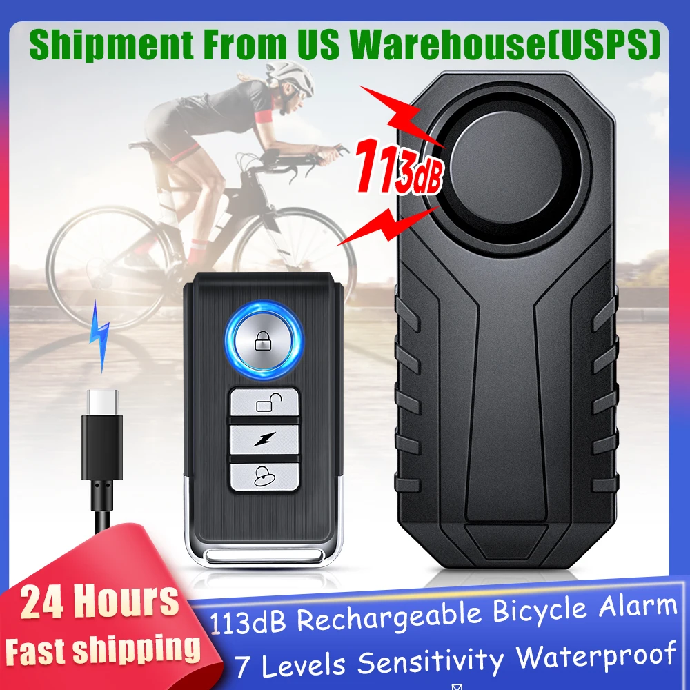 IP65 Waterproof Rechargeable Bicycle Alarm System