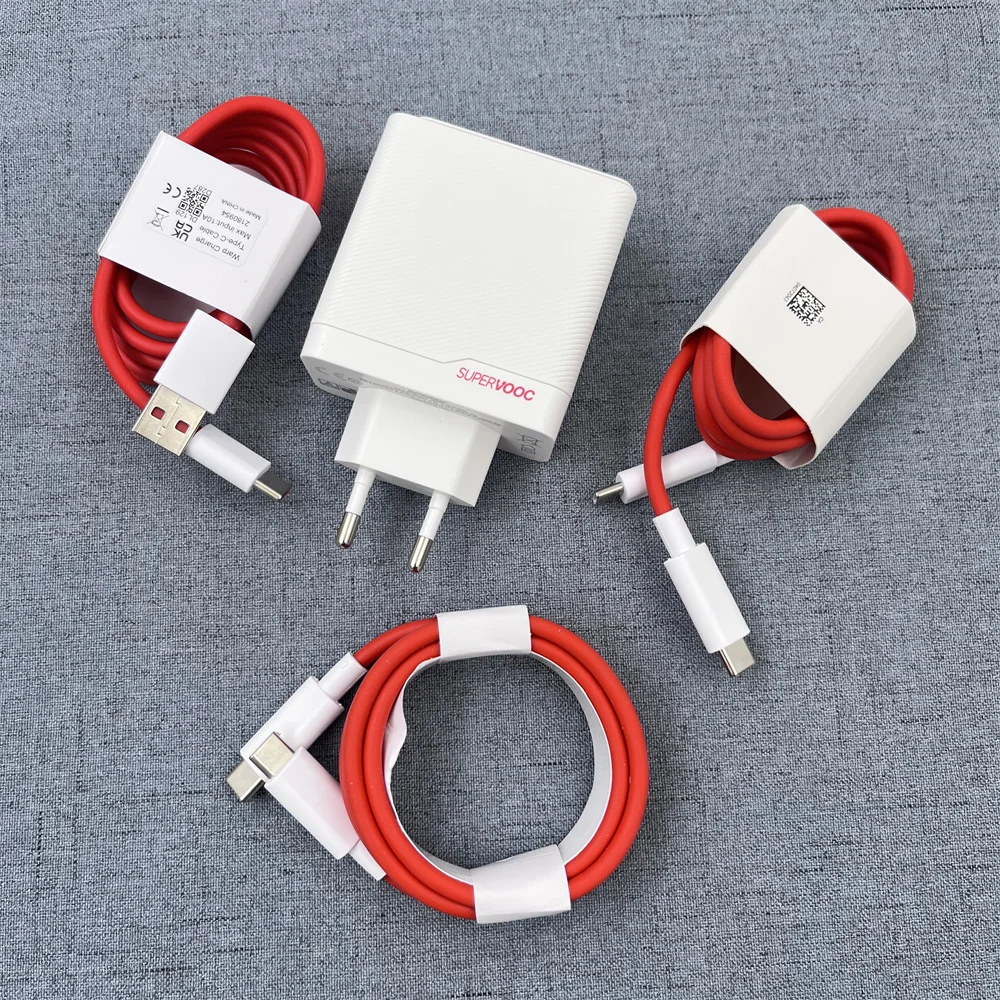 ONEPLUS 100W Dual Ports Charger EU SuperCharge USB A/C PD Power Adapter 12A Type C PD Cable For 1+ 13r 12r Ace 5 PRO