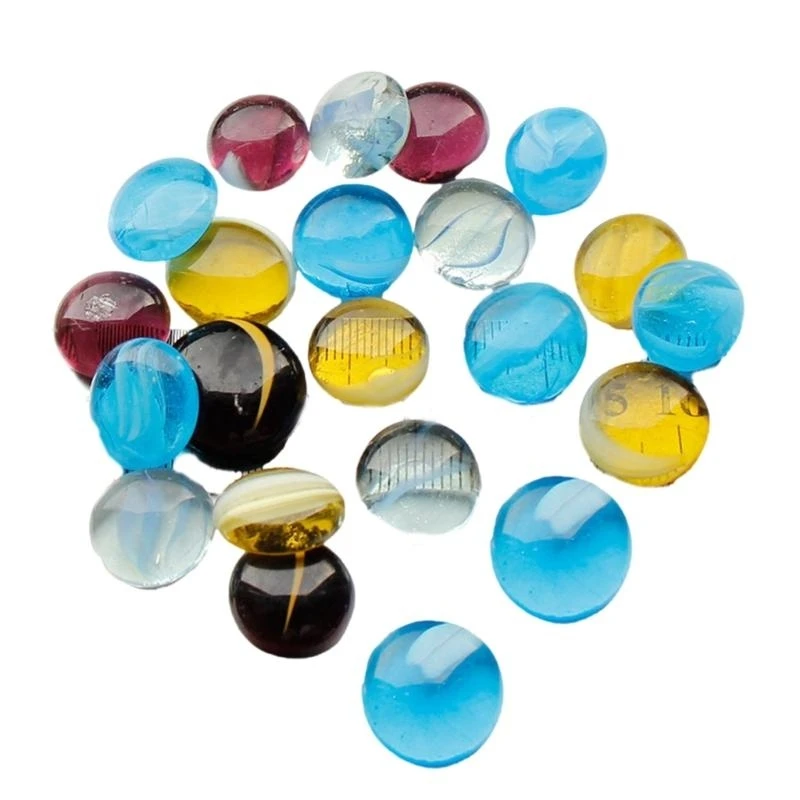 2.2pound Colorful Glass Beads Flat Bottom Marble Beads for Craft Project Flower Vase and Home Decors and Art Supply K2WE