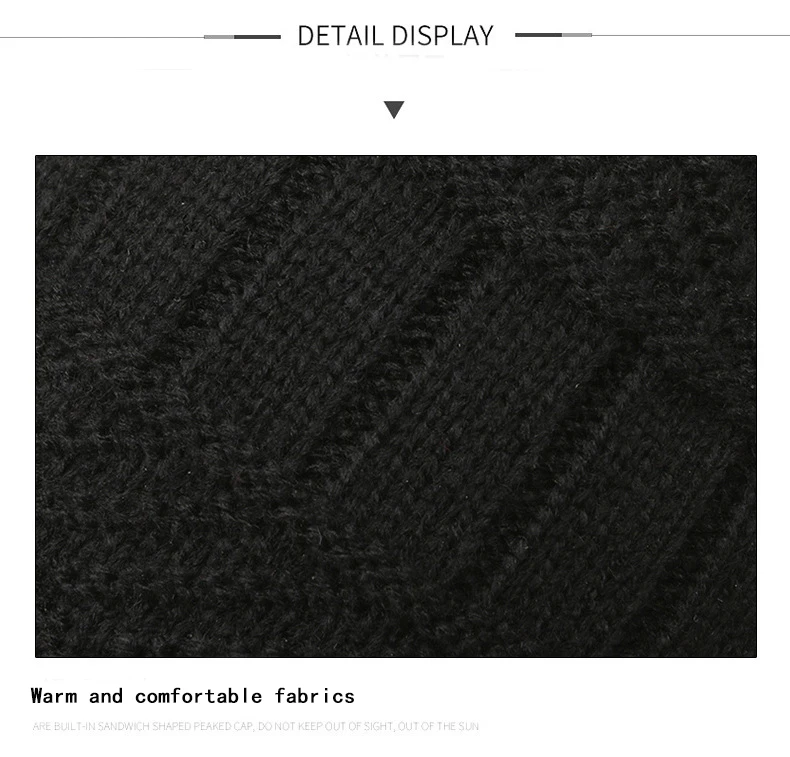 Men's Windproof Hat Outdoor Travel Leisure Winter Scarf Gloves Three-Piece Neck One Plus Cashmere Warm Winter Knitted Hat