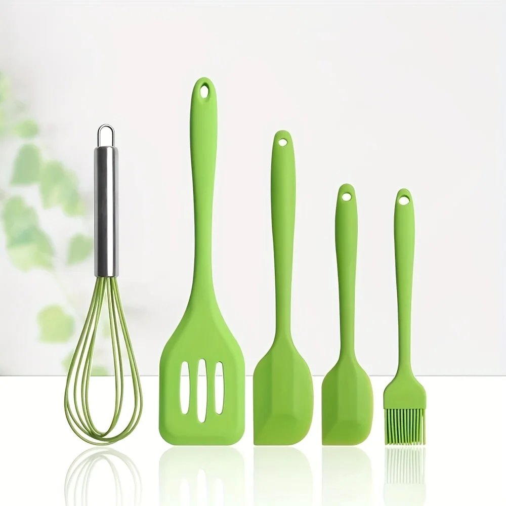 Silicone Kitchenware Cooking Utensils Set Non-stick Cookware Spatula Shovel Egg Beaters Wooden Handle Kitchen Cooking Tool Set