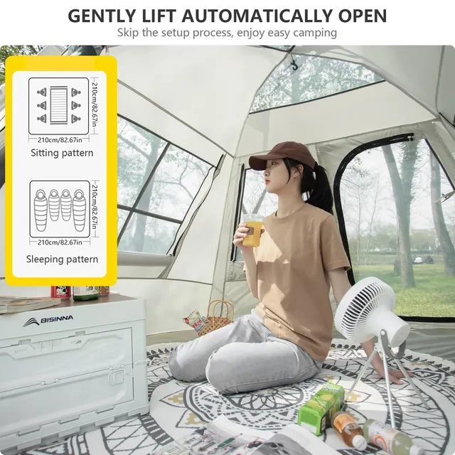 야외 활동을 위한 안전하고 편리한 BISINNA 자동 텐트