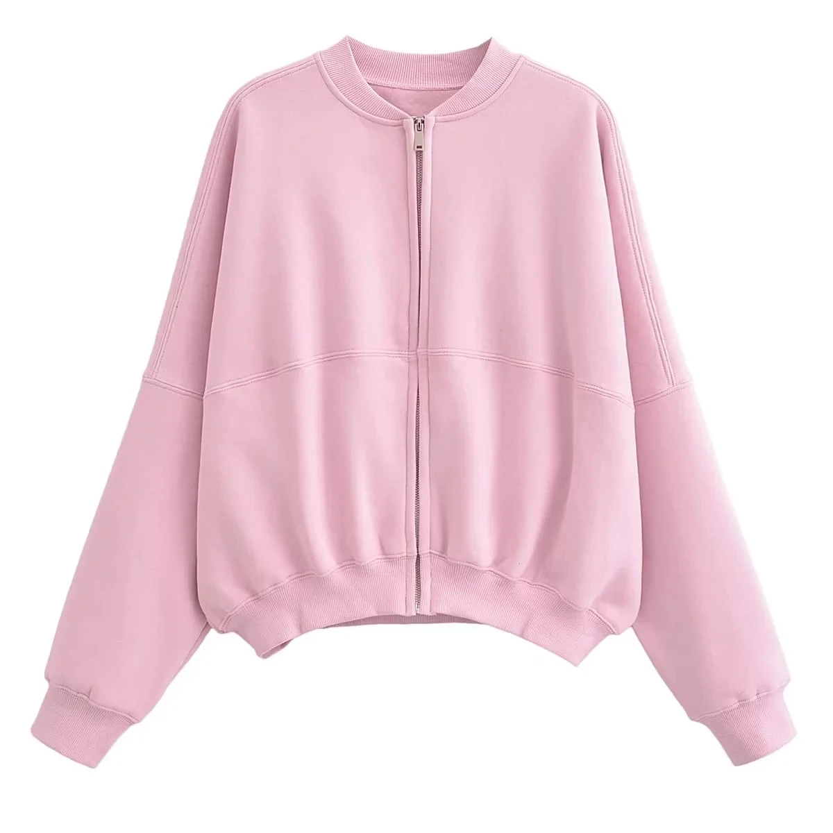 thumbnail image 1 of HH TRAF Conjuntos de otoño para mujer, chaquetas bomber de color liso a la moda, sudadera con cremallera de manga larga, abrigo y pantalón con cintura elástica y cordones, traje para mujer, 1 of 5