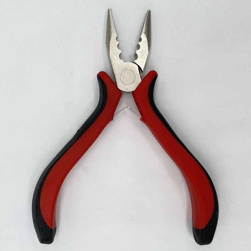 Hair Extension Pliers 1 piece Red handle Carbon Steel Straight Nose Plier