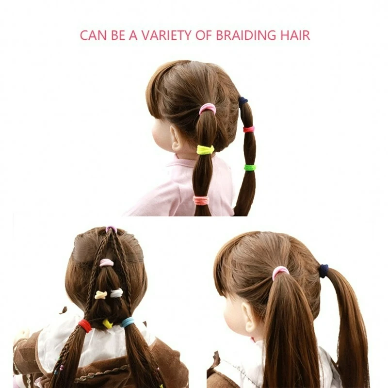 100/200pcs Girls Colorful Nylon Elastic Hair Ties Women Scrunchie Ponytail Holder Rubber Hair Bands Children Hair Accessories