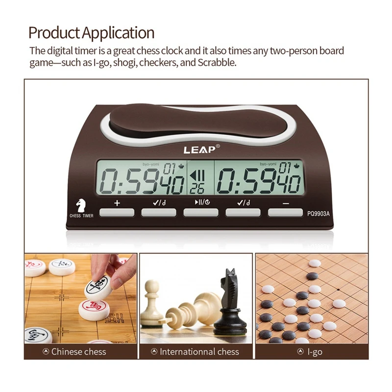 LEAP Chess Clock Advanced Digital Chess Timer with 7 Type 38 Timing Set Modes Clock Timer