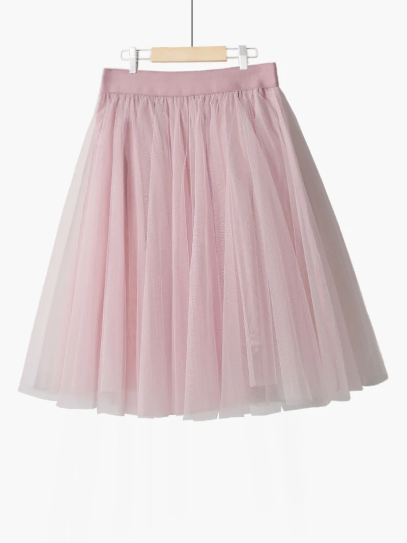 Fall Winter High Waist Pure Color A-Line Fairy Skirt ort Net f Body Skirts Commute Korean Sle ort A-Line Skirts