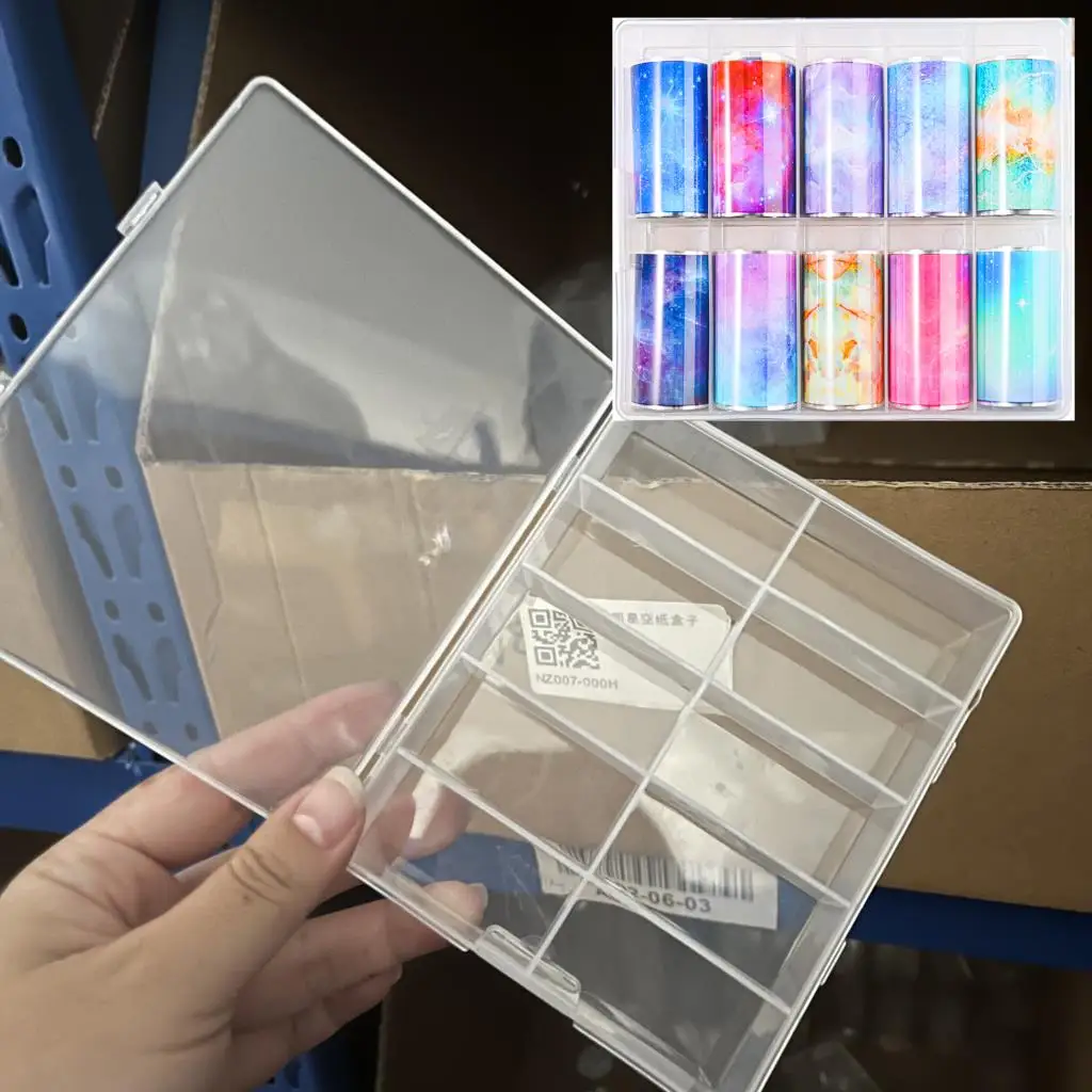 Transparent Nail Art Storage Box for Jewelry Beads and Nail Accessories