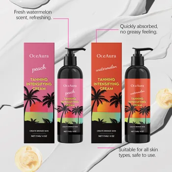 Peach Self Tanner Cream Enhancing Bronzing Boosting Darkening Sunless Tanning Sun Kissed Tone Hydrating Watermelon Bronzer Cream