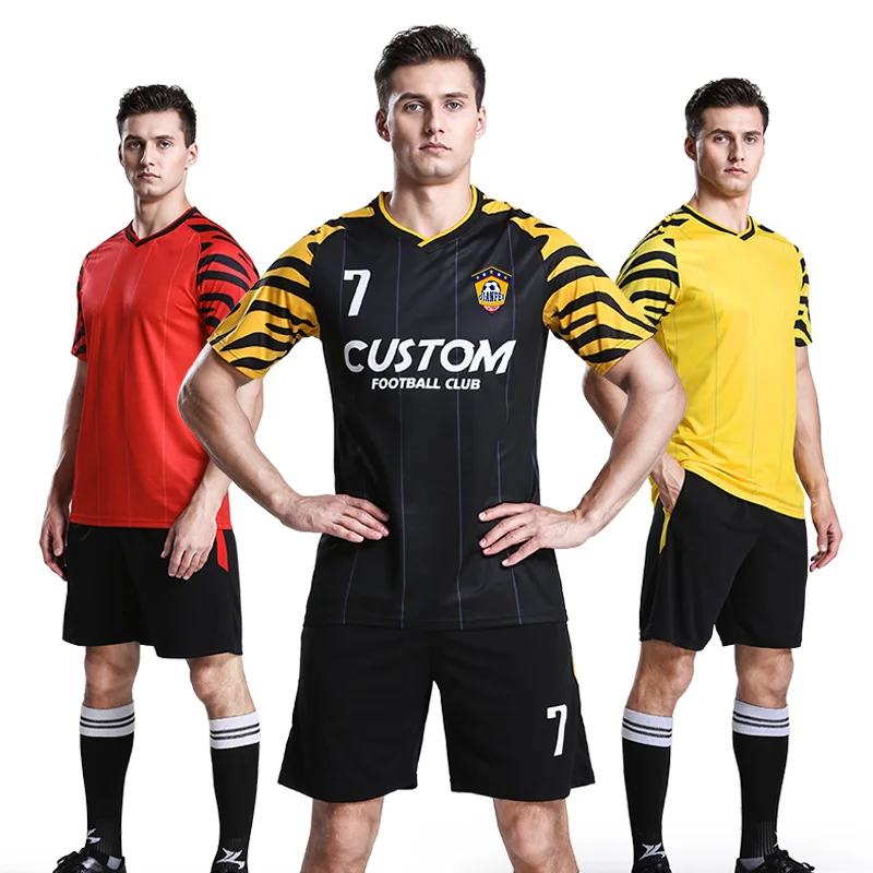 Custom Adults Cheap Football Jerseys Breathable Soccer Uniform Club Team Trainging Football Shirts For Men S108
