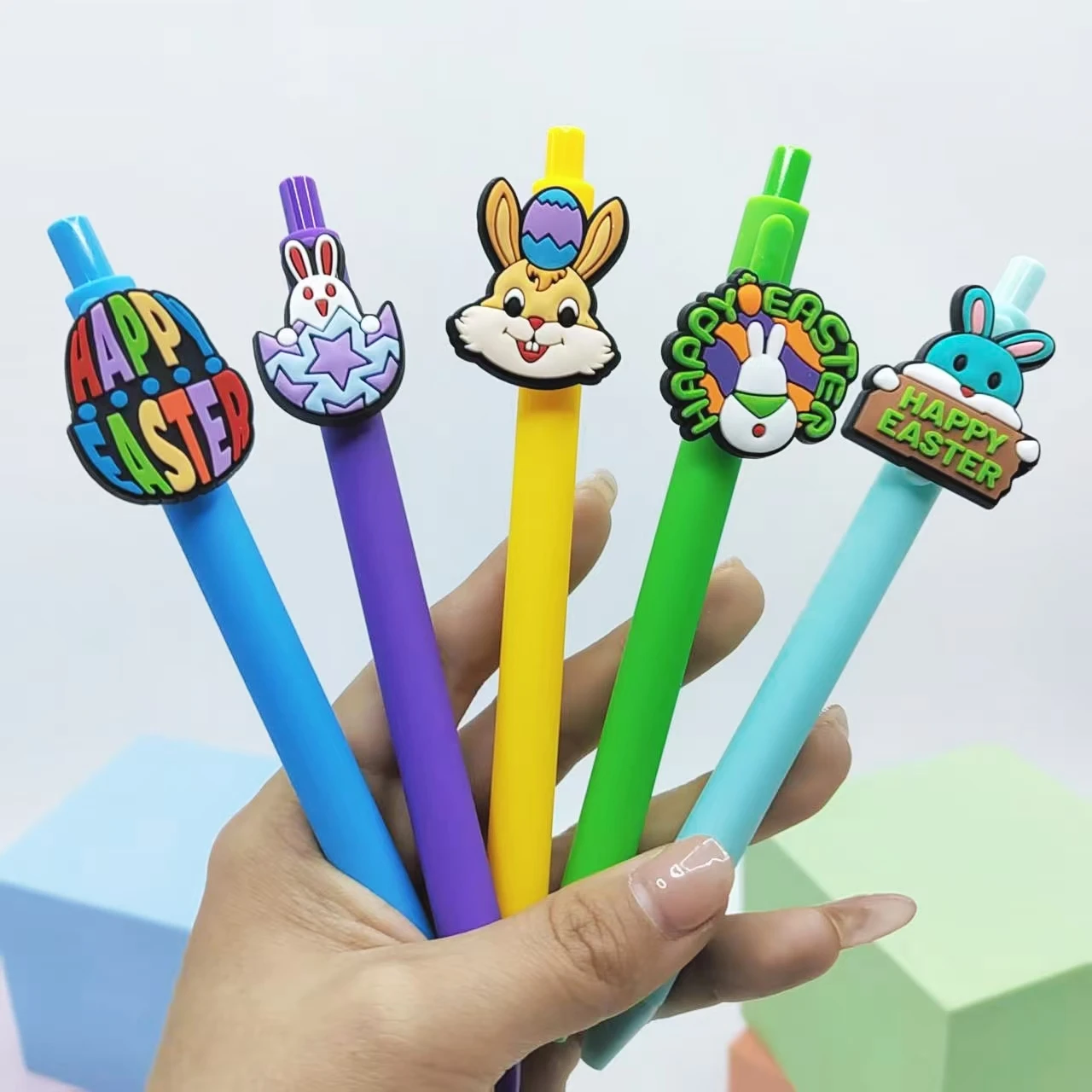 10PCS 부활절 스타일링 패치 펜, 부활절 테마 성별 중립 펜, 크리 에이 티브 휴일 선물 펜 쓰기 볼펜, 무작위 스타일