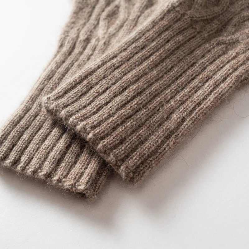 Winter High-Quality 100% Cashmere Knit Touch Screen Gloves Women Soft Warm Stretch Guantes Solid Color Casual Full Finger Guante