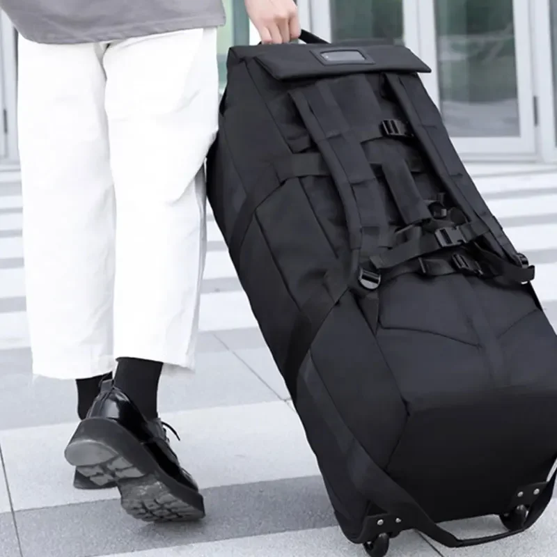 Extra Large Capacity Trolley Case Multifunctional Backpack With Rollers Outdoor Travel Hiking Bag Waterproof Foldable Tote Bag