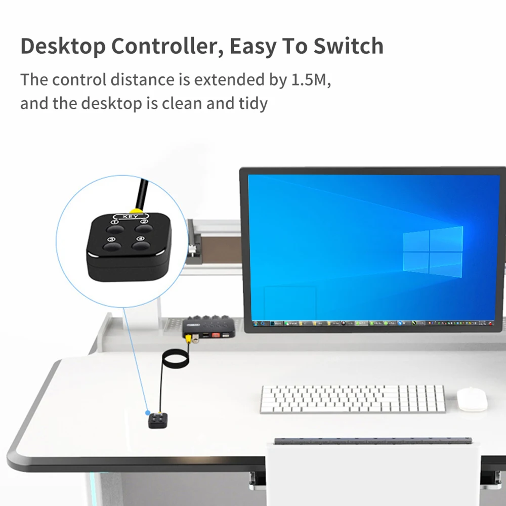 KVM Switch USB Shared Controller Hub Adapter USB2.0 4 Entradas 4 Saídas Para Computador Portátil Impressora Teclado Mouse Monitor